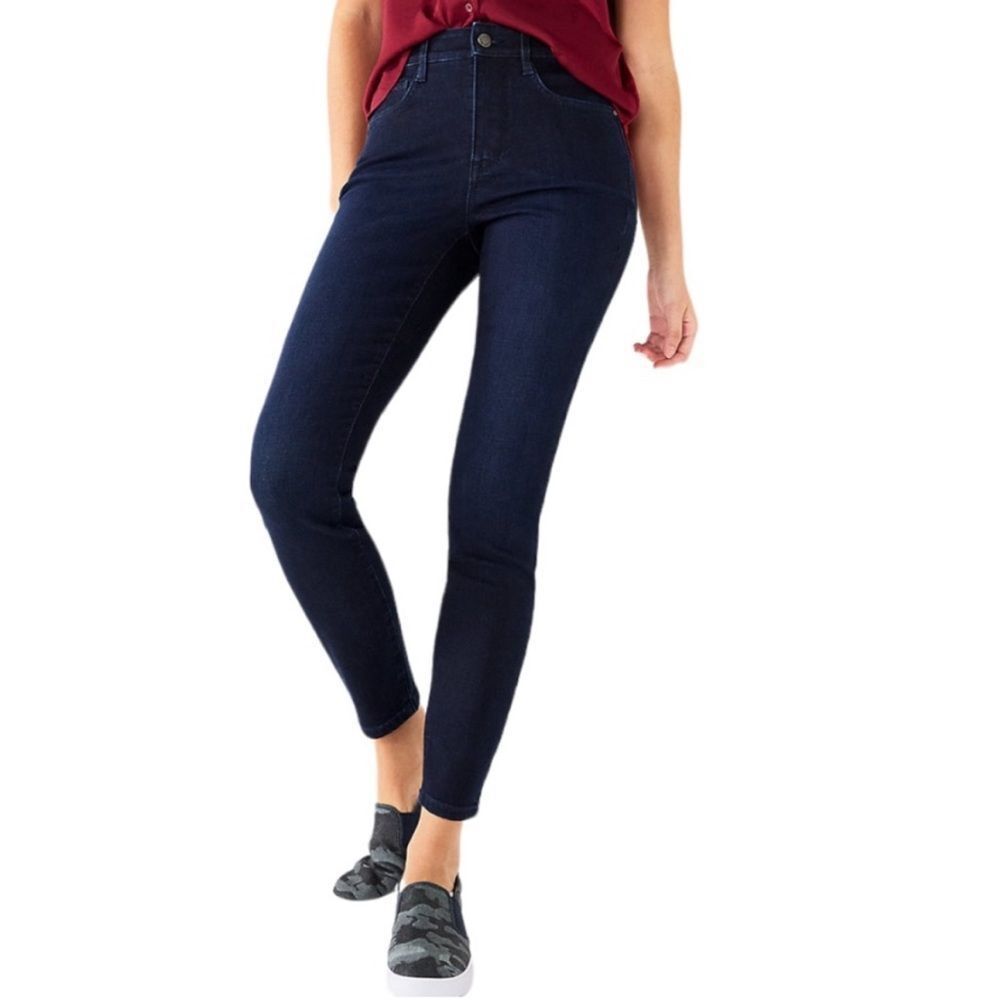 New Nine West High Rise Super‎ Skinny Jeans Curvy Size 4 short) Blue